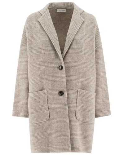 Le Tricot Perugia Single-Breasted Coats - Brown