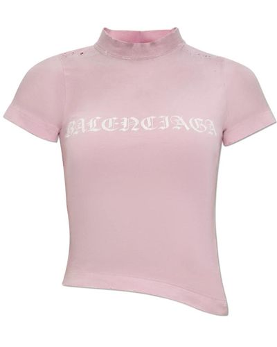 Balenciaga T-shirt mit logo - Pink