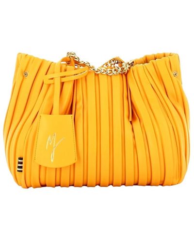 Manila Grace Jasmin kleine handtasche in falten ila grace - Gelb