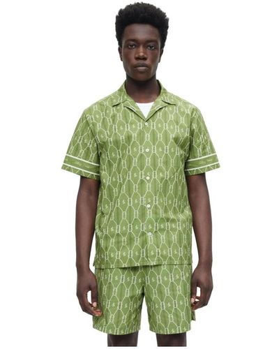 Filling Pieces Short Sleeve Shirts - Green