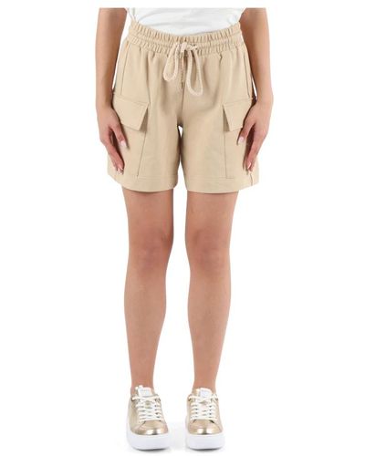 Twin Set Shorts deportivos de algodón con cintura elástica - Neutro