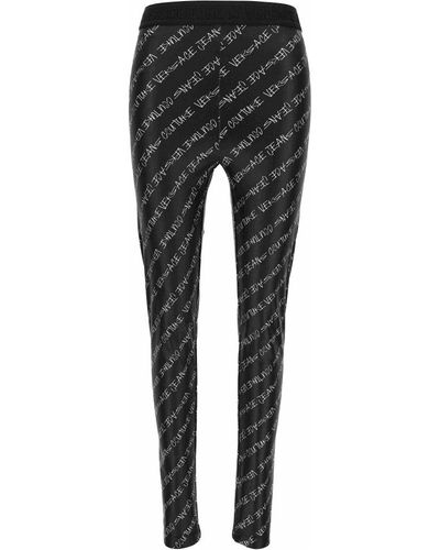 Versace Jeans Couture Signature skinny fit lycra print logo jegging - Negro