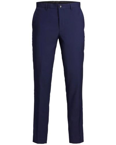 Jack & Jones Franco slim fit anzughose mit taschen und gürtelschlaufen - Blau