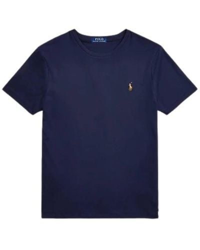 Ralph Lauren Custom slim fit soft cotton t-shirt in refined navy - Blau