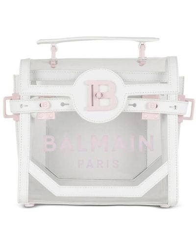 Balmain B-buzz 23 bag in transparent pvc - Bianco