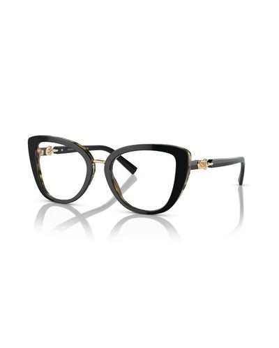 Tiffany & Co. Montature occhiali eleganti in nero giallo havana