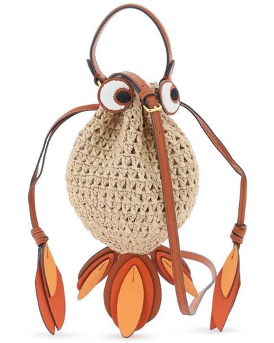Anya Hindmarch Goldfisch-handtasche aus gewebtem raffia - Natur