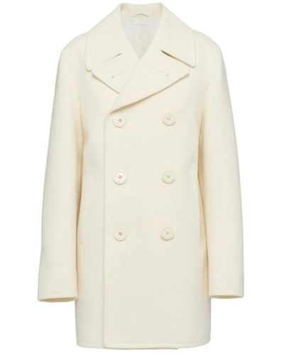 Prada Double-Breasted Coats - White