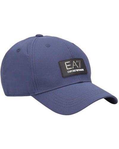 EA7 Logo bestickte baseballkappe - ea7 - Blau