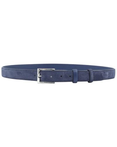Hogan Cintura in camoscio blu con fibbia in metallo