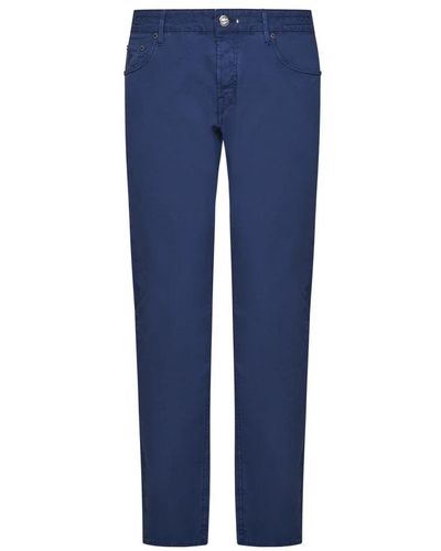 Hand Picked Slim-Fit Trousers - Blue