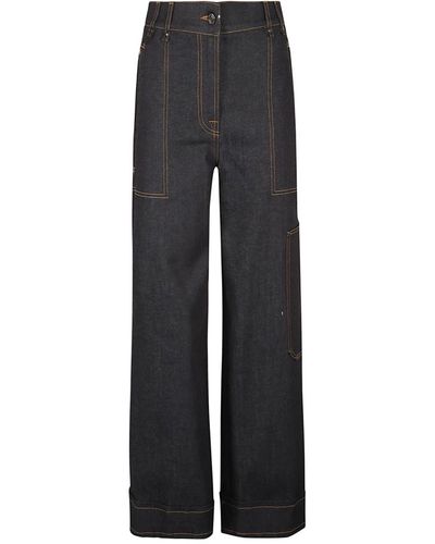 Tom Ford Dunkelblaue high-rise wide-leg jeans - Grau