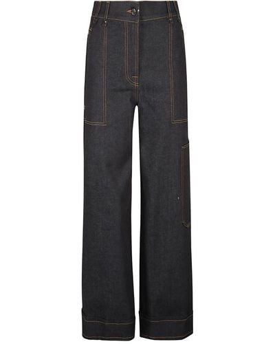 Tom Ford Jeans a vita alta e gamba larga indaco scuro - Grigio