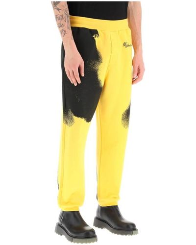 Moschino Jogginghose mit grafischem druck und logo - Gelb
