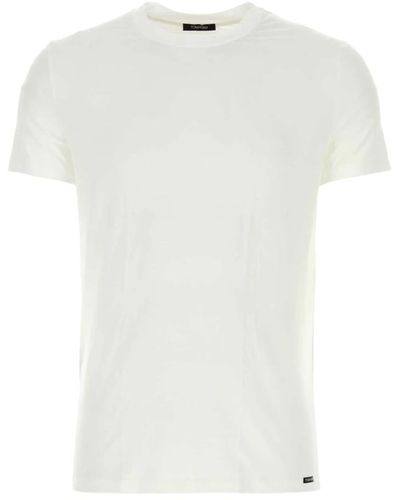 Tom Ford Stretch baumwoll t-shirt - Weiß