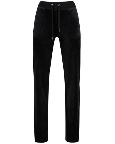 Juicy Couture Pantalones de chándal clásicos de terciopelo del ray - Negro