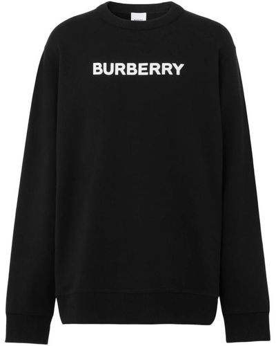 Burberry Kontrastierendes Logo-Print Baumwoll-Sweatshirt für Herren - Schwarz