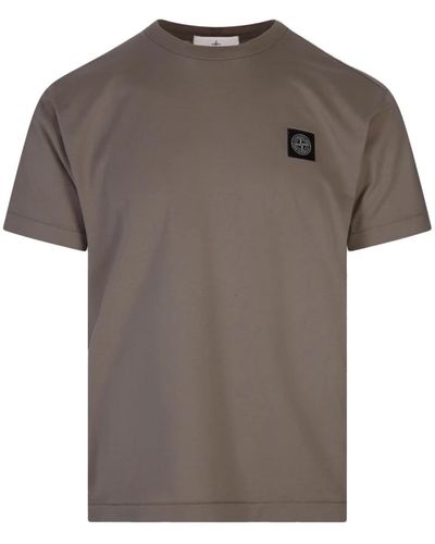 Stone Island Taubenfarbenes slim fit t-shirt - Grau