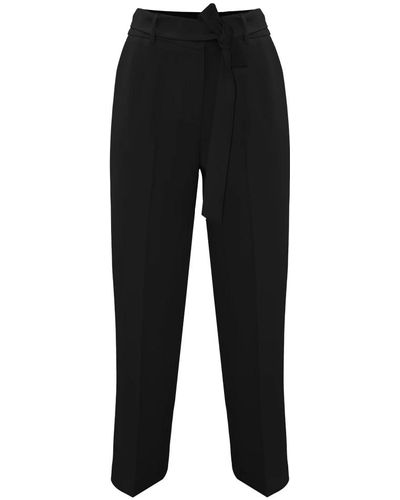 Kocca Pantaloni eleganti con pieghe e fusciacca - Nero