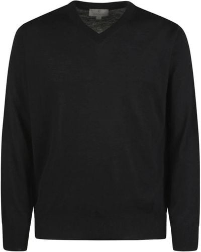 Canali V-Neck Knitwear - Black