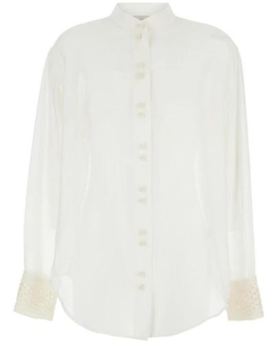 Forte Forte Camisa blanca de algodón y seda voile oversize - Blanco