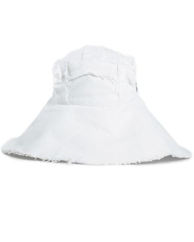 The Attico Canvas camper cap blanco logo detalles desgastados