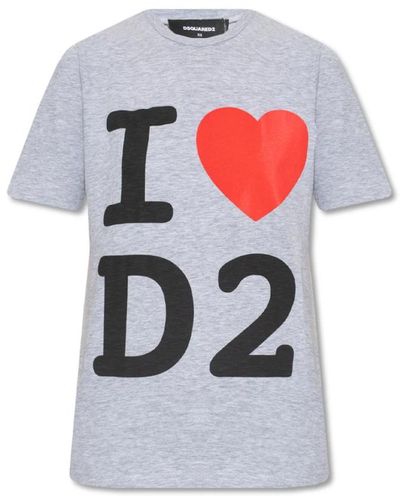DSquared² Gedrucktes T-Shirt - Grau