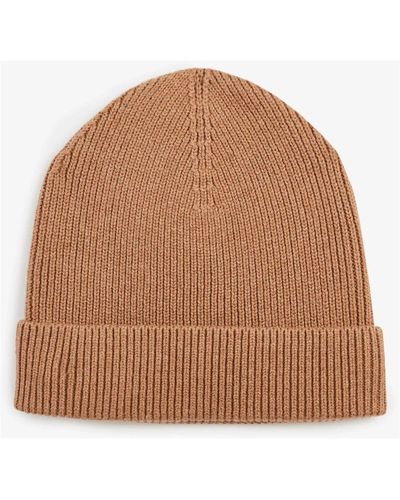 Eden Park Braune gerippte wollmischung beanie