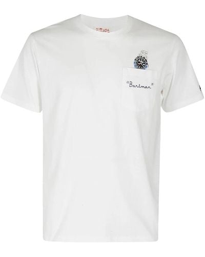 Mc2 Saint Barth Taschen t-shirt aus baumwolle - Weiß