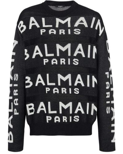 Balmain Wool Logo Sweater - Black