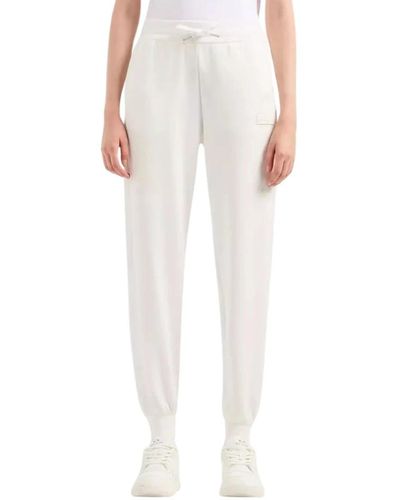 Armani Exchange Gemütliche fleece sweatpants für täglichen komfort - Weiß