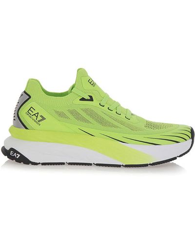 EA7 Lime sneakers runde spitze schnürung gummisohle - Grün
