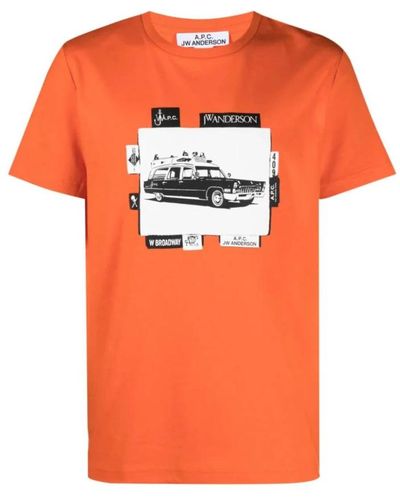 A.P.C. T-Shirts - Orange