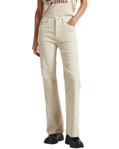 Pepe Jeans Straight Trousers - Natural