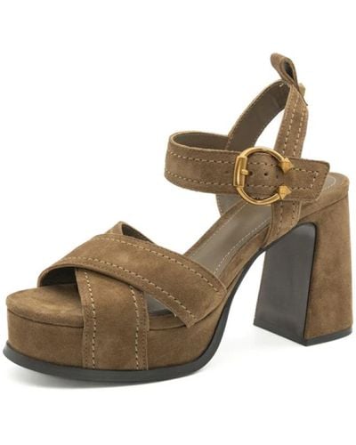 Ash High Heel Sandals - Brown