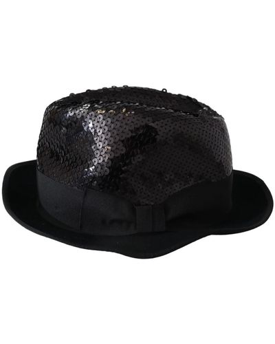 Dolce & Gabbana Cappello fedora sequin nero