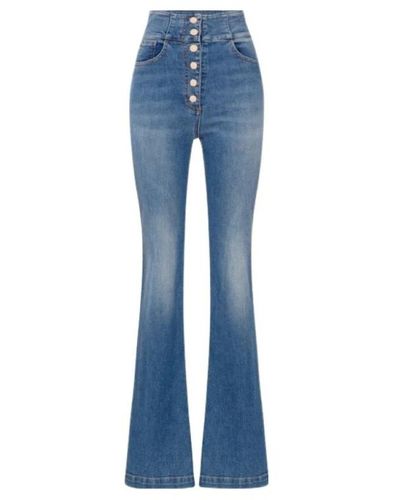 Elisabetta Franchi Boot-Cut Jeans - Blue