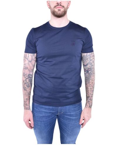 Dondup T-shirt blu navy con logo ricamato