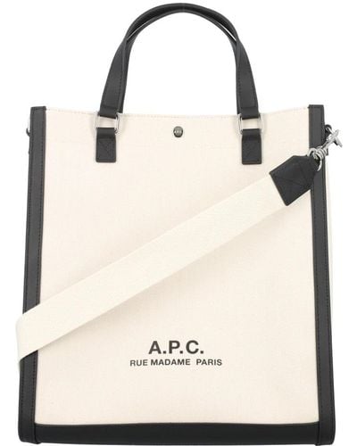 A.P.C. Tote Bags - Natural