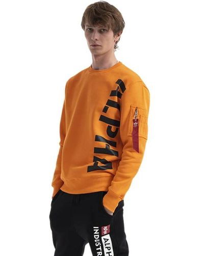 Alpha Industries Bluza side print sweater 118304 429 - Arancione
