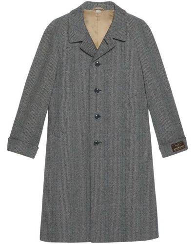 Gucci Single-Breasted Coats - Gray