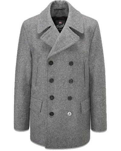Gloverall Double-Breasted Coats - Gray