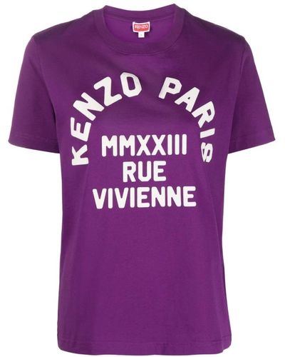 KENZO Camiseta morada con estampado de logo - Morado