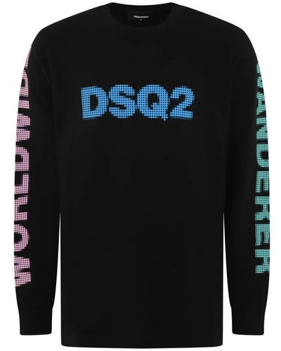 DSquared² Worldwide langarm schwarz hemd