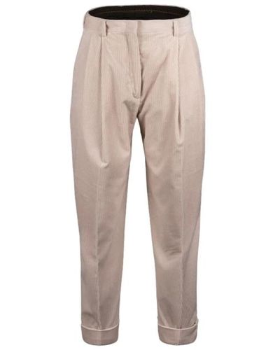 Moorer Pantaloni in corduroy di cotone dal design moderno - Neutro