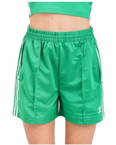 adidas Originals Firebird verde bianco zip shorts