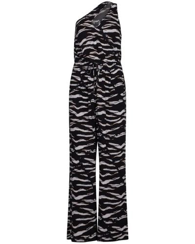 Lala Berlin Zebra Print Cut-Out Jumpsuit - Schwarz