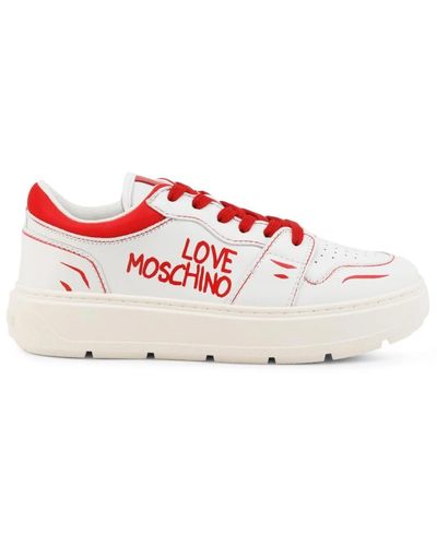 Love Moschino Zapatillas de cuero para mujer primavera/verano - Rojo