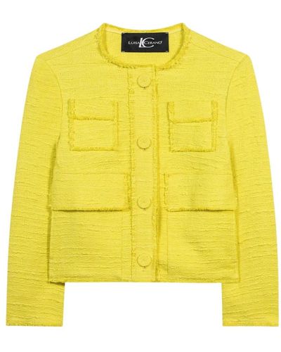 Luisa Cerano Tweed Jackets - Yellow