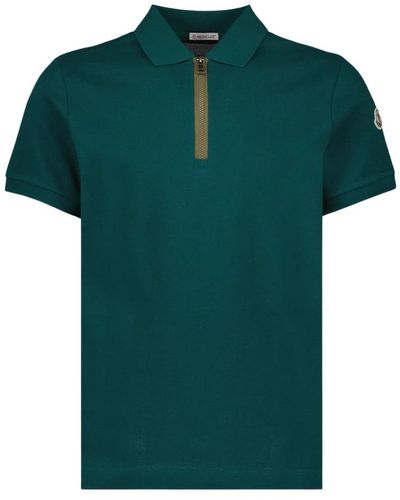 Moncler Zip polo shirt classic short sleeve - Grün